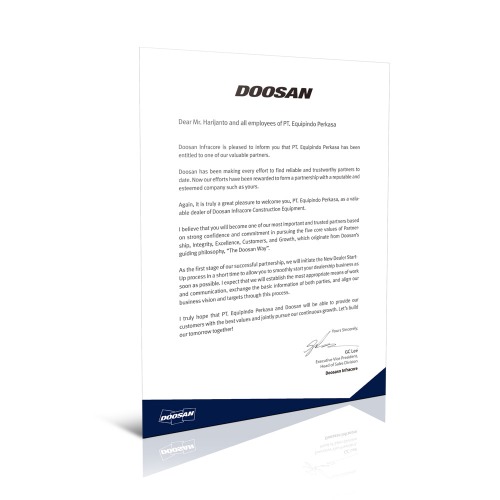 Welcome Letter Of DOOSAN
